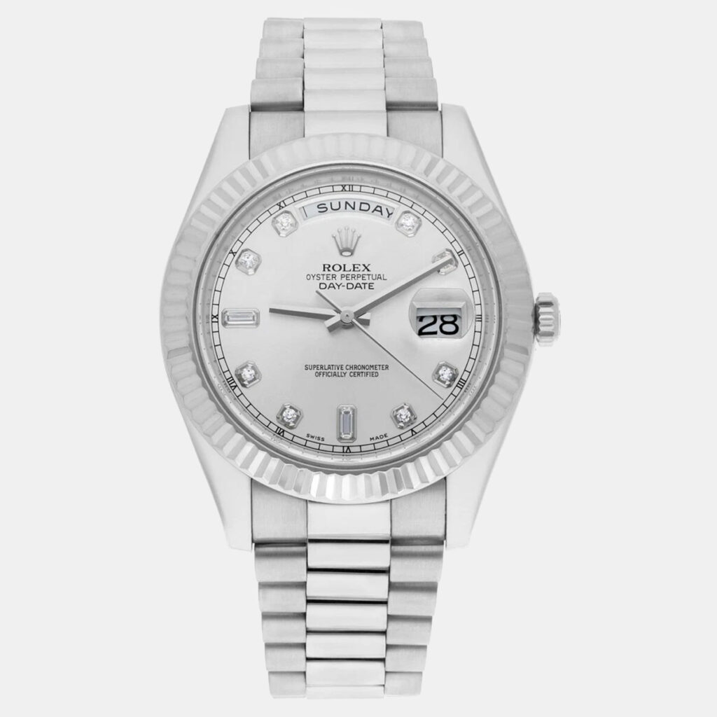 Rolex Day-Date 218239-0006 Automatic Silver 18k White Gold Men's Wristwatch 41 mm Rolex Day-Date 218239-0006 Automatic Silver 18k White Gold Men's Wristwatch 41 mm