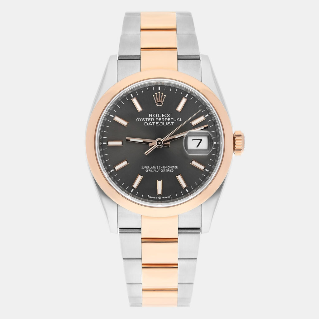 Rolex Datejust 126201 Automatic Grey 18k Rose Gold Stainless Steel Men's Wristwatch 36 mm Rolex Datejust 126201 Automatic Grey 18k Rose Gold Stainless Steel Men's Wristwatch 36 mm