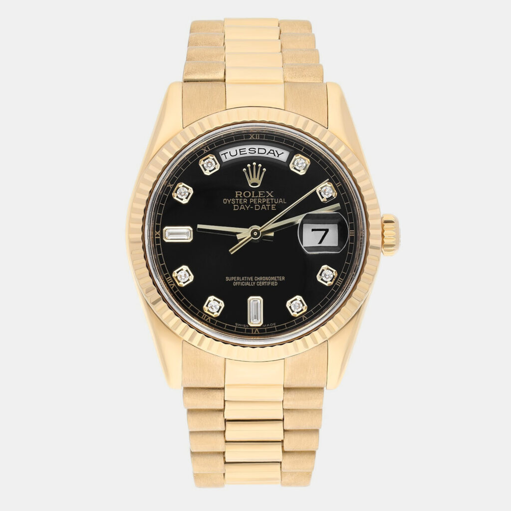 Rolex Day-Date 118238 Automatic Black 18k Yellow Gold Men's Wristwatch 36 mm Rolex Day-Date 118238 Automatic Black 18k Yellow Gold Men's Wristwatch 36 mm