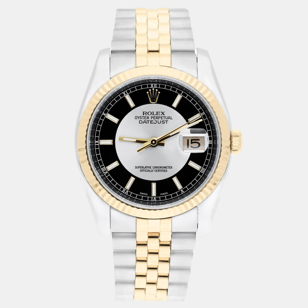 Rolex Datejust 116233 Automatic Black 18k Yellow Gold Stainless Steel Men's Wristwatch 36 mm Rolex Datejust 116233 Automatic Black 18k Yellow Gold Stainless Steel Men's Wristwatch 36 mm