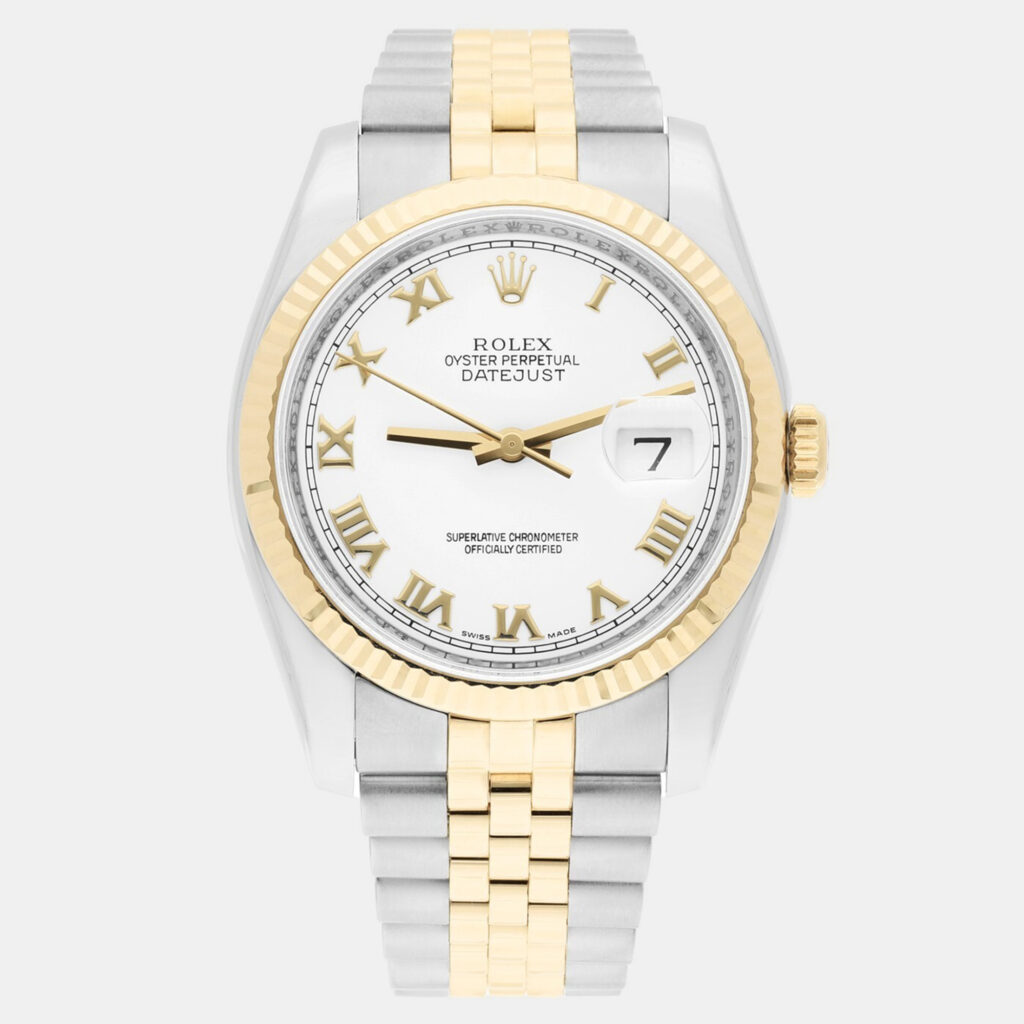 Rolex Datejust 116233 Automatic White 18k Yellow Gold Stainless Steel Men's Wristwatch 36 mm Rolex Datejust 116233 Automatic White 18k Yellow Gold Stainless Steel Men's Wristwatch 36 mm
