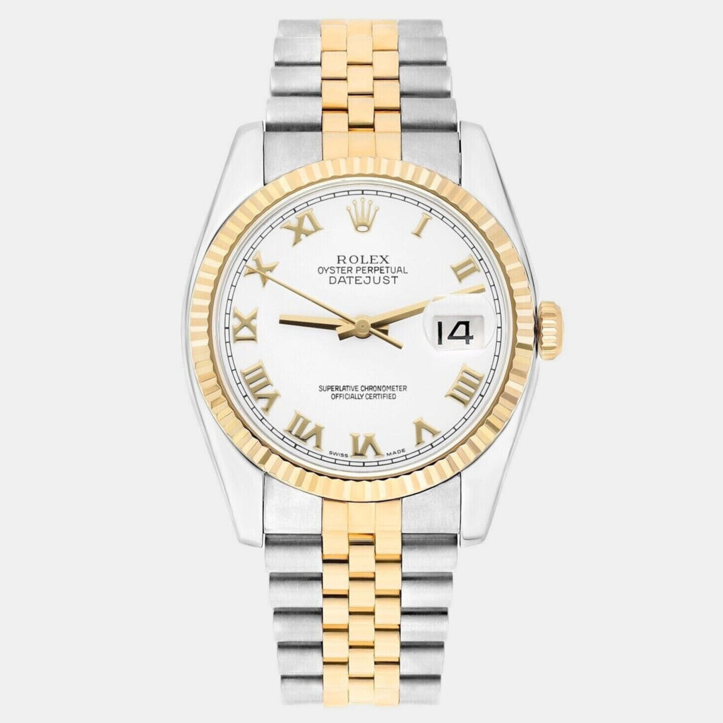Rolex Datejust 116233 Automatic White 18k Yellow Gold Stainless Steel Men's Wristwatch 36 mm Rolex Datejust 116233 Automatic White 18k Yellow Gold Stainless Steel Men's Wristwatch 36 mm
