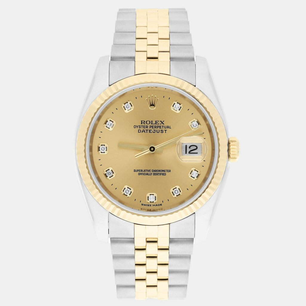 Rolex Datejust 116233 Automatic Champagne 18k Yellow Gold Stainless Steel Men's Wristwatch 36 mm Rolex Datejust 116233 Automatic Champagne 18k Yellow Gold Stainless Steel Men's Wristwatch 36 mm