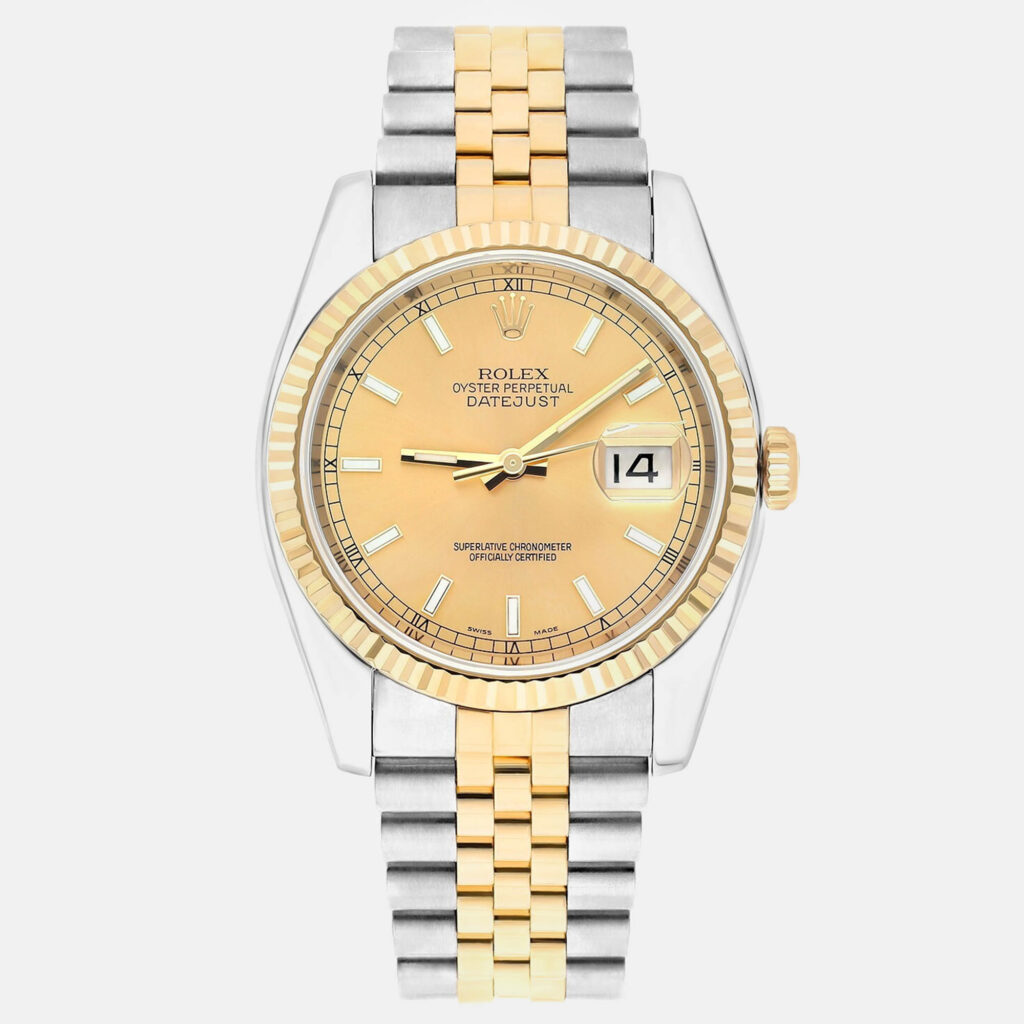 Rolex Datejust 116233 Automatic Champagne 18k Yellow Gold Stainless Steel Men's Wristwatch 36 mm Rolex Datejust 116233 Automatic Champagne 18k Yellow Gold Stainless Steel Men's Wristwatch 36 mm