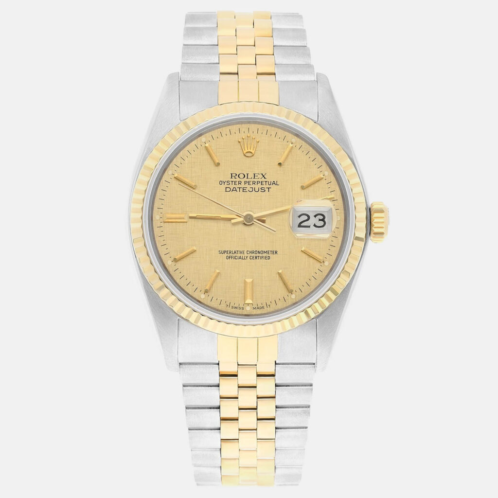 Rolex Datejust 16013 Automatic Champagne 18k Yellow Gold Stainless Steel Men's Wristwatch 36 mm Rolex Datejust 16013 Automatic Champagne 18k Yellow Gold Stainless Steel Men's Wristwatch 36 mm