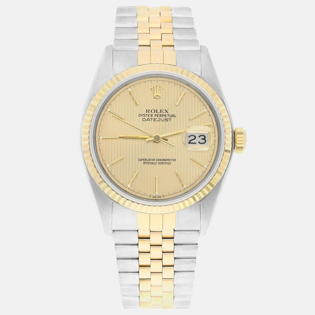 Rolex Datejust 16013 Automatic Champagne 18k Yellow Gold Stainless Steel Men's Wristwatch 36 mm Rolex Datejust 16013 Automatic Champagne 18k Yellow Gold Stainless Steel Men's Wristwatch 36 mm