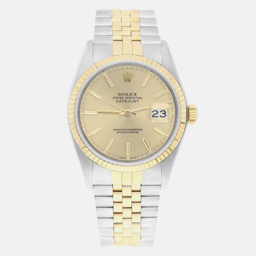 Rolex Datejust 16013 Automatic Champagne 18k Yellow Gold Stainless Steel Men's Wristwatch 36 mm Rolex Datejust 16013 Automatic Champagne 18k Yellow Gold Stainless Steel Men's Wristwatch 36 mm