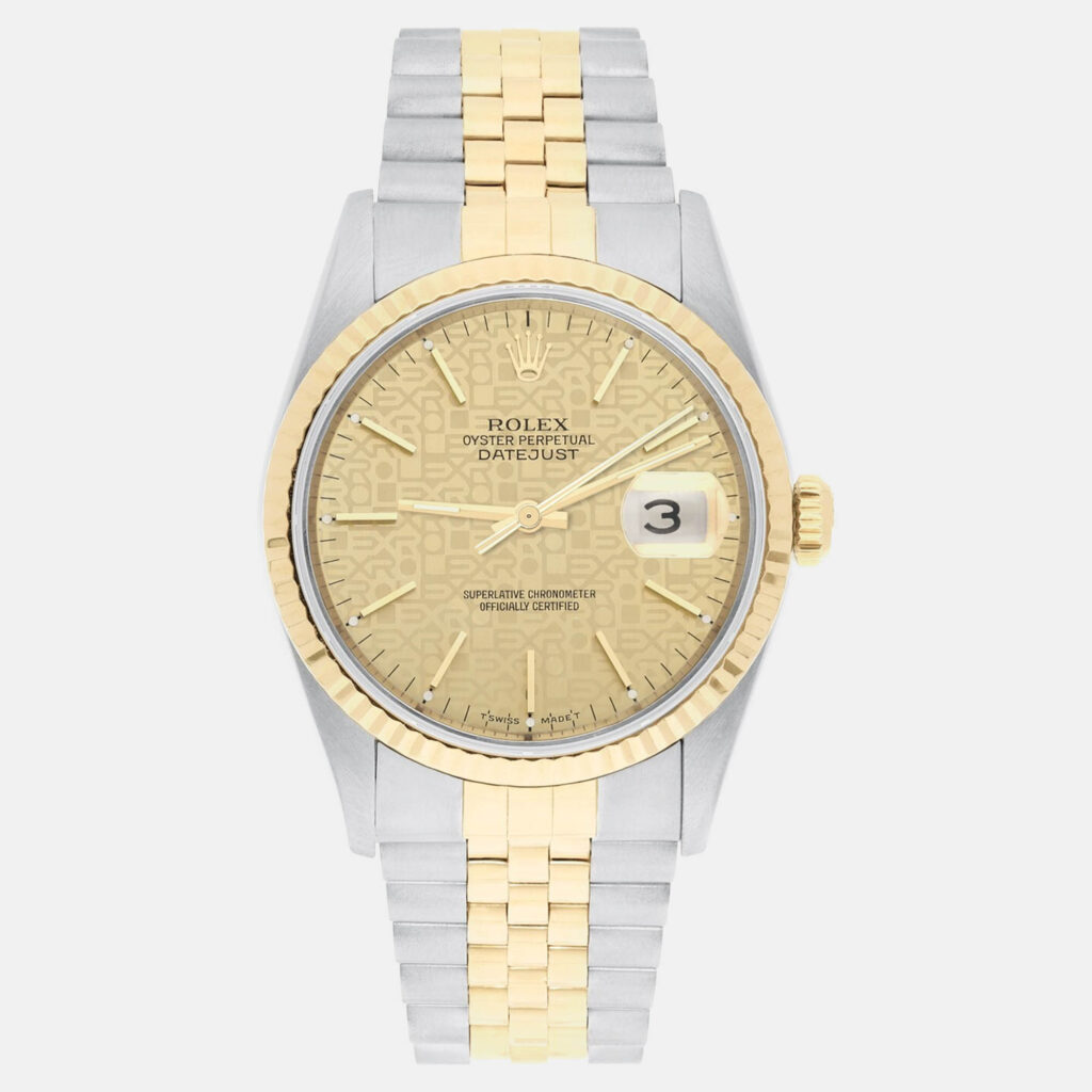 Rolex Datejust 16233 Automatic Champagne 18k Yellow Gold Stainless Steel Men's Wristwatch 36 mm Rolex Datejust 16233 Automatic Champagne 18k Yellow Gold Stainless Steel Men's Wristwatch 36 mm