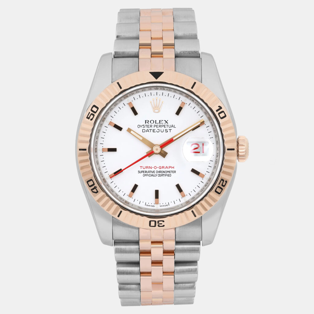 Rolex Datejust Turn-O-Graph 116261 Automatic White Dial 18K Rose Gold Stainless Steel Men's Wristwatch 36 mm Rolex Datejust Turn-O-Graph 116261 Automatic White Dial 18K Rose Gold Stainless Steel Men's Wristwatch 36 mm