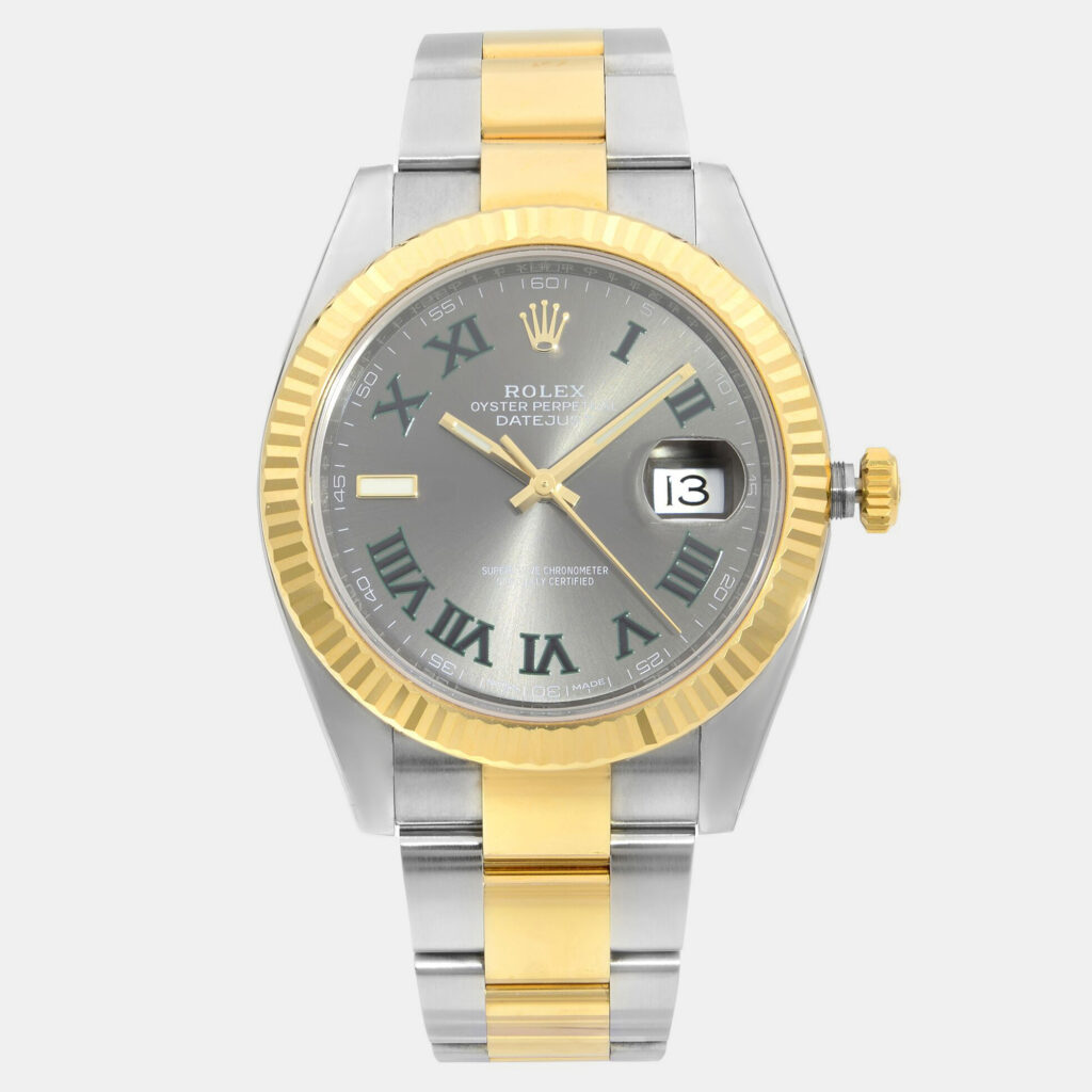 Rolex Datejust 126333 Automatic Slate Wimbledon Dial 18K Yellow Gold Stainless Steel Men's Wristwatch 41 mm Rolex Datejust 126333 Automatic Slate Wimbledon Dial 18K Yellow Gold Stainless Steel Men's Wristwatch 41 mm