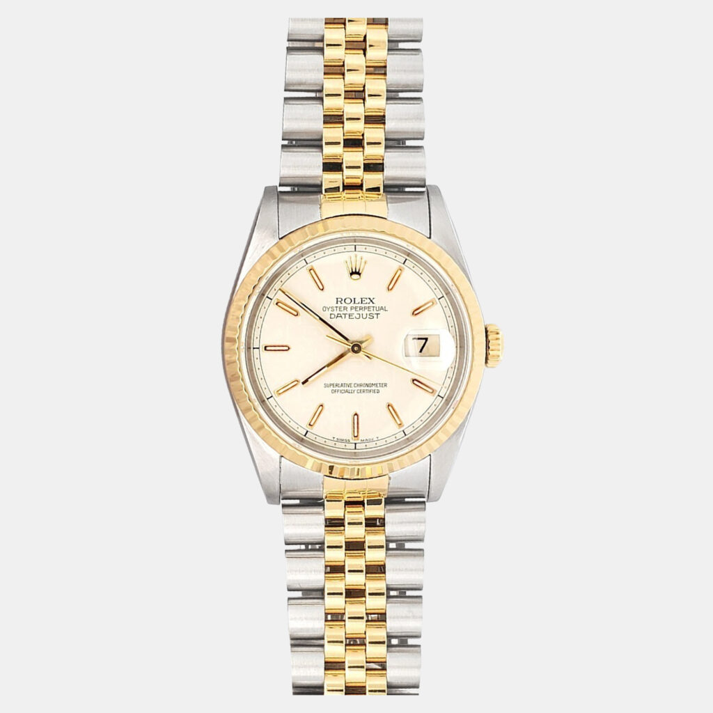 Rolex Datejust 16233 Automatic Cream 18k Yellow Gold Stainless Steel Men's Wristwatch 36 mm Rolex Datejust 16233 Automatic Cream 18k Yellow Gold Stainless Steel Men's Wristwatch 36 mm