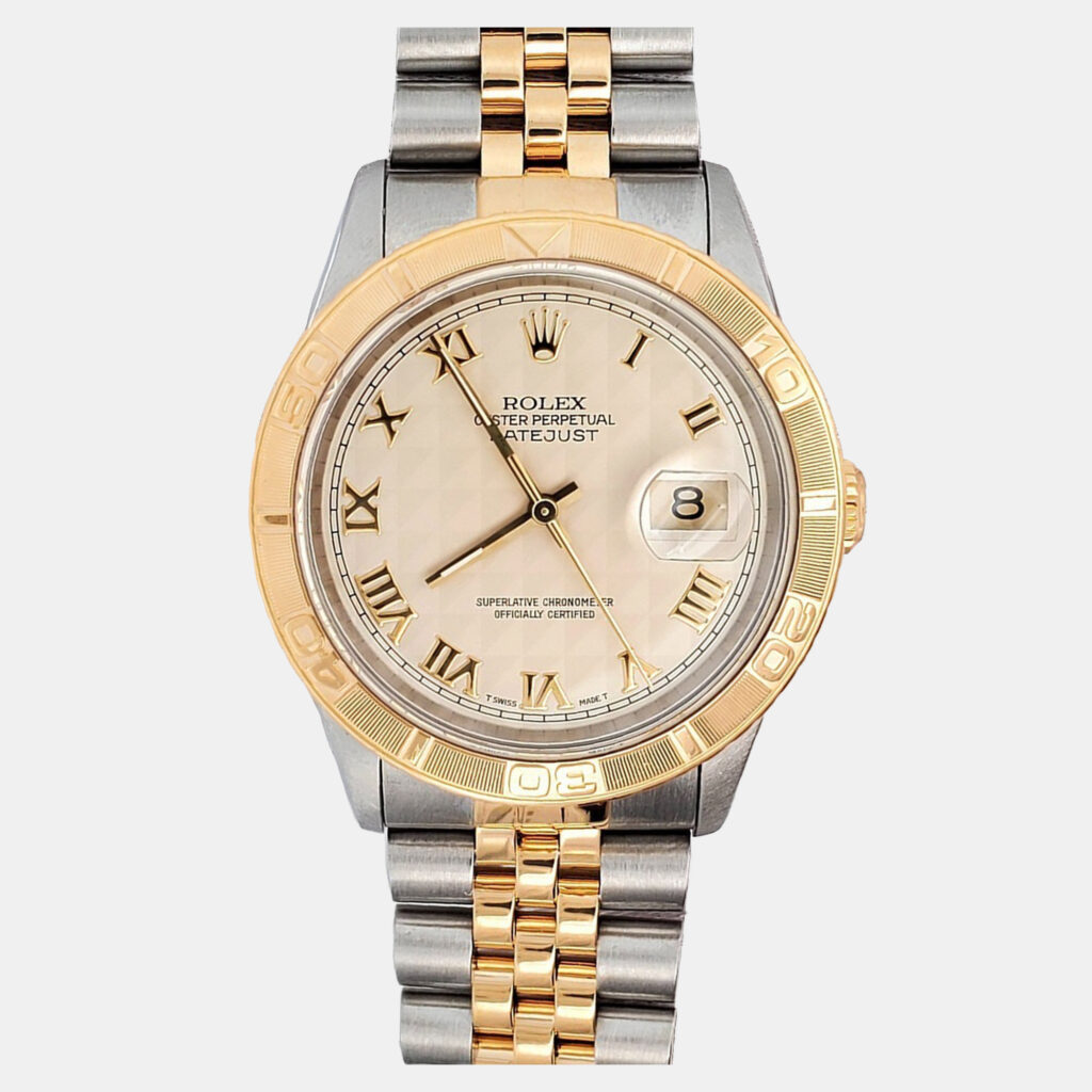 Rolex Datejust 16263 Automatic Cream 18k Yellow Gold Stainless Steel Men's Wristwatch 36 mm Rolex Datejust 16263 Automatic Cream 18k Yellow Gold Stainless Steel Men's Wristwatch 36 mm