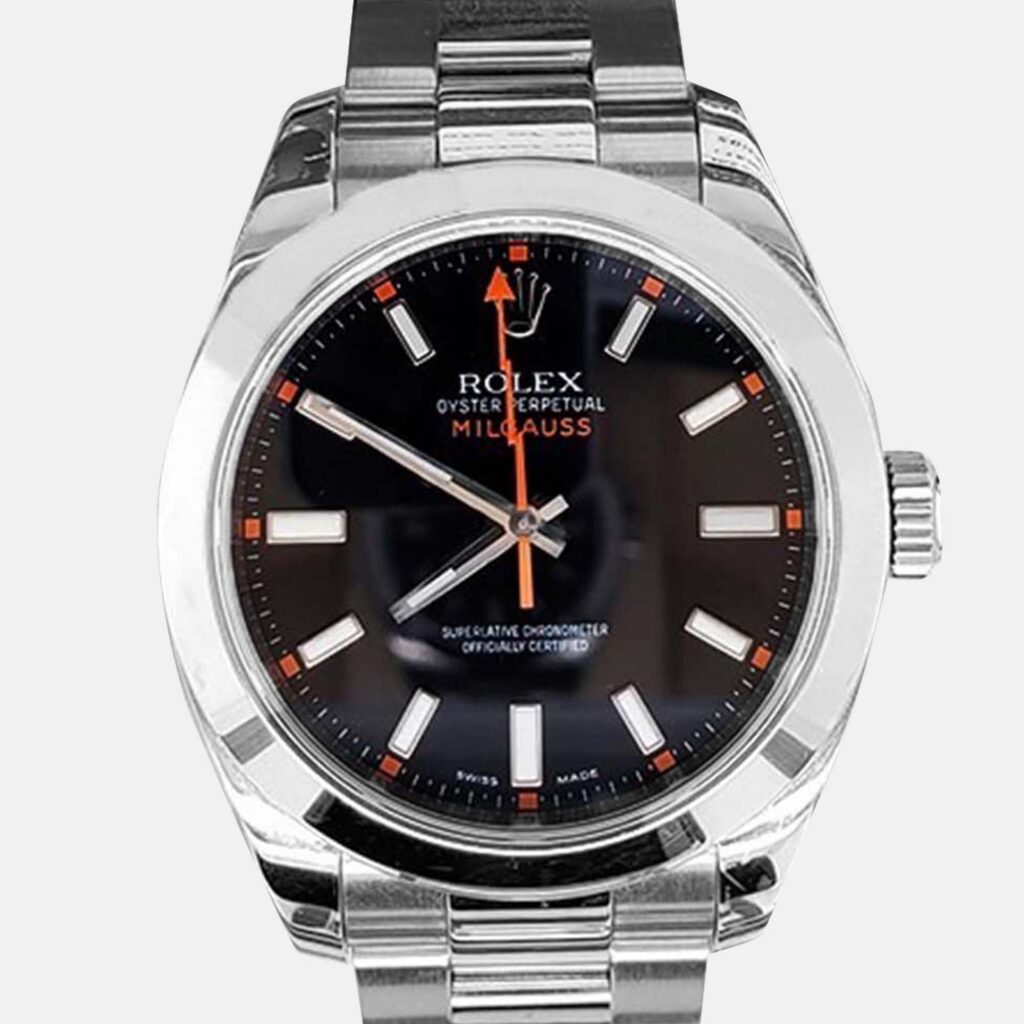 Rolex Milgauss 116400 Automatic Black Stainless Steel Men's Wristwatch 40 mm Rolex Milgauss 116400 Automatic Black Stainless Steel Men's Wristwatch 40 mm