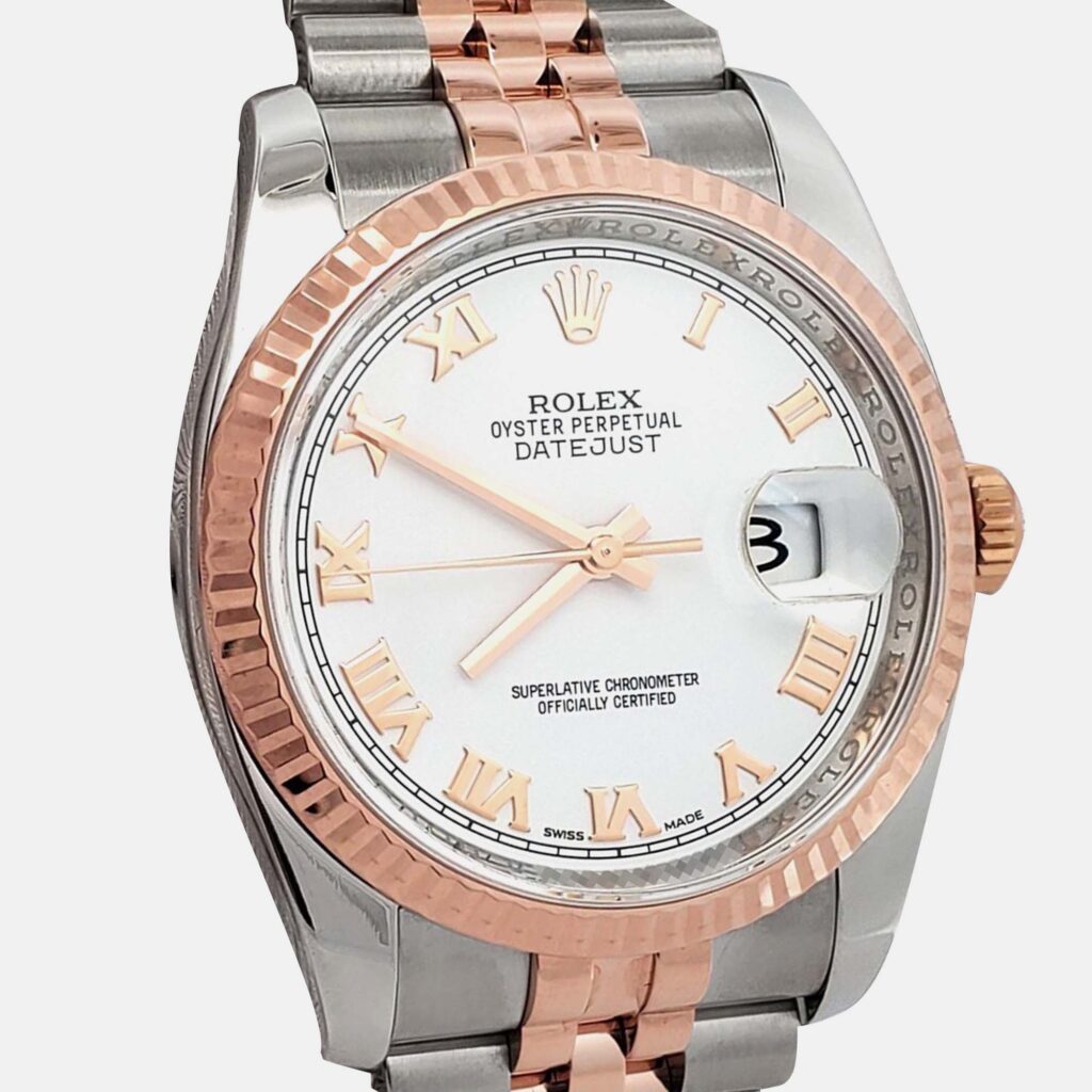 Rolex Datejust 116231 Automatic White 18K Rose Gold Stainless Steel Men’s Wristwatch 36 mm Rolex Datejust 116231 Automatic White 18K Rose Gold Stainless Steel Men’s Wristwatch 36 mm