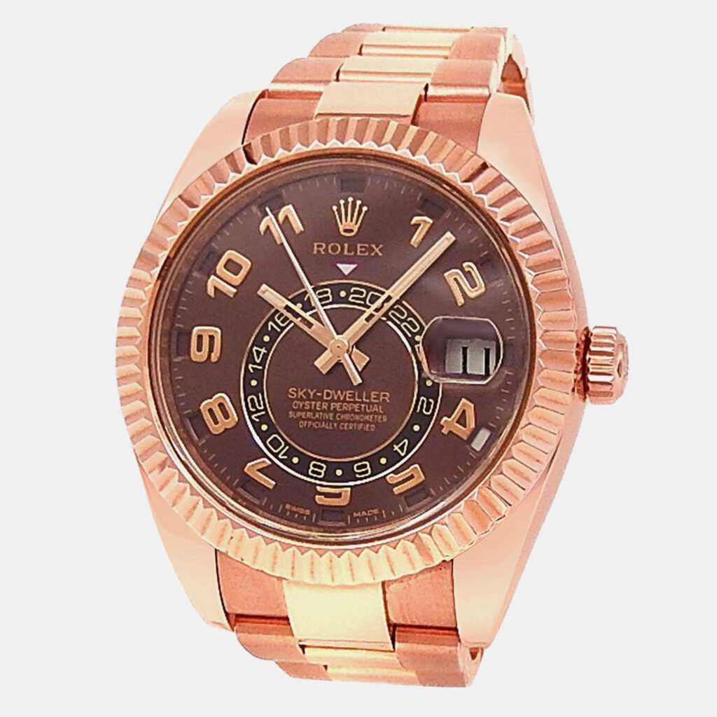 luxury-men-rolex-used-watches-p1206102-003-1.jpeg Rolex Sky-Dweller 326935 Automatic Chocolate 18K Rose Gold Men’s Wristwatch 42 mm