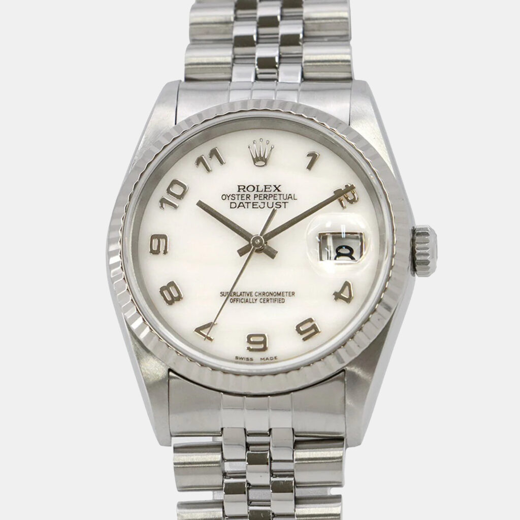 Rolex Datejust 16234 Automatic MOP 18K White Gold Stainless Steel Men's Wristwatch 36 mm Rolex Datejust 16234 Automatic MOP 18K White Gold Stainless Steel Men's Wristwatch 36 mm