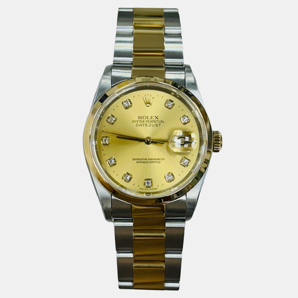 Rolex Datejust 16203 Automatic Champagne Diamond 18k Gold Stainless Steel Men's Wristwatch 36 mm Rolex Datejust 16203 Automatic Champagne Diamond 18k Gold Stainless Steel Men's Wristwatch 36 mm