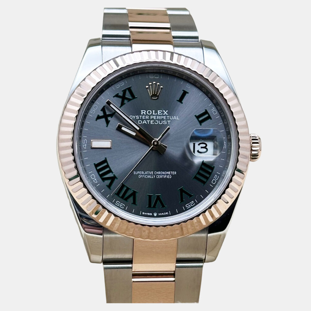 Rolex Datejust 126331 Automatic Slate Wimbledon 18k Rose Gold Stainless Steel Men's Wristwatch 41 mm Rolex Datejust 126331 Automatic Slate Wimbledon 18k Rose Gold Stainless Steel Men's Wristwatch 41 mm
