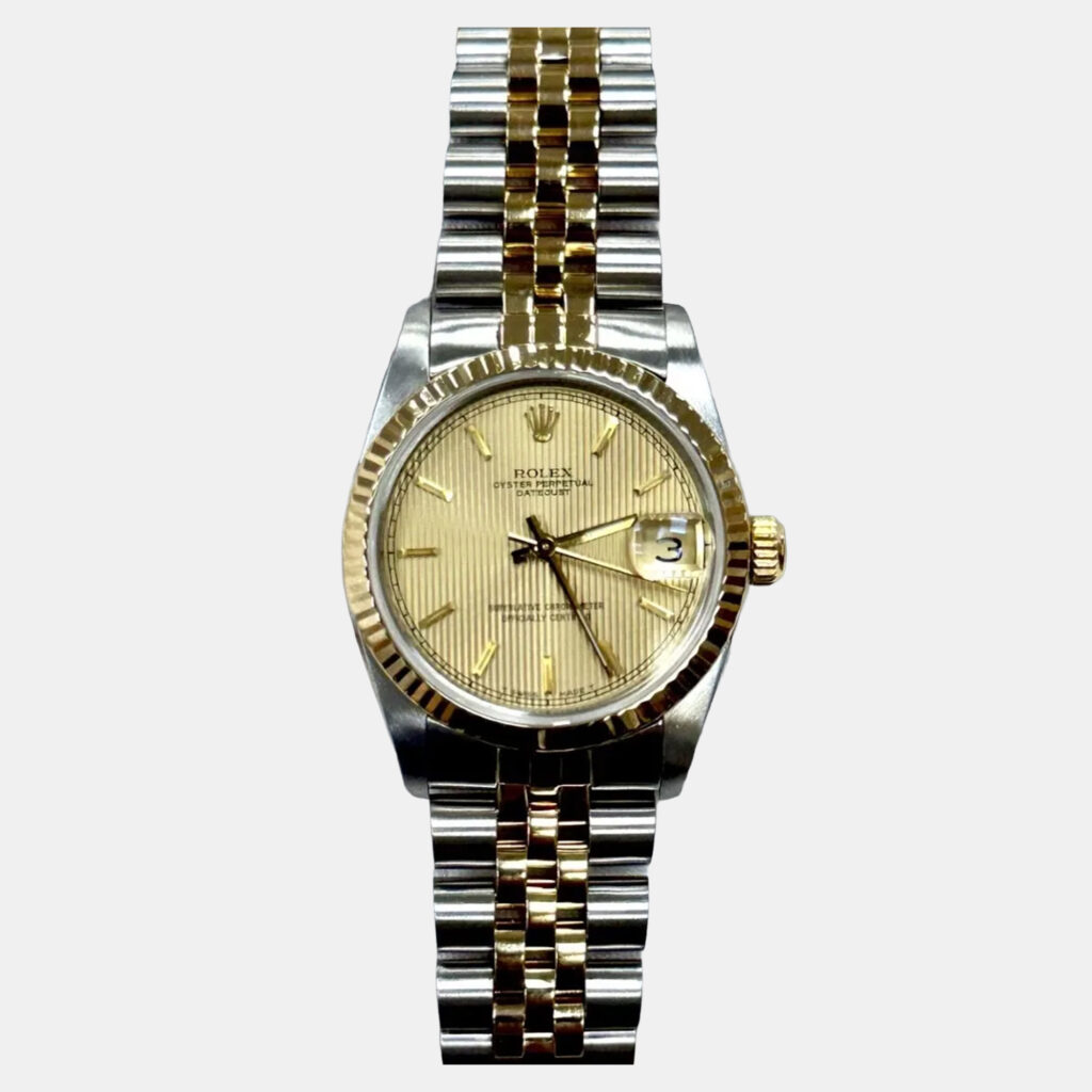 Rolex Datejust 68273 Automatic Champagne Tapestry 18k Yellow Gold Stainless Steel Men's Wristwatch 31 mm Rolex Datejust 68273 Automatic Champagne Tapestry 18k Yellow Gold Stainless Steel Men's Wristwatch 31 mm