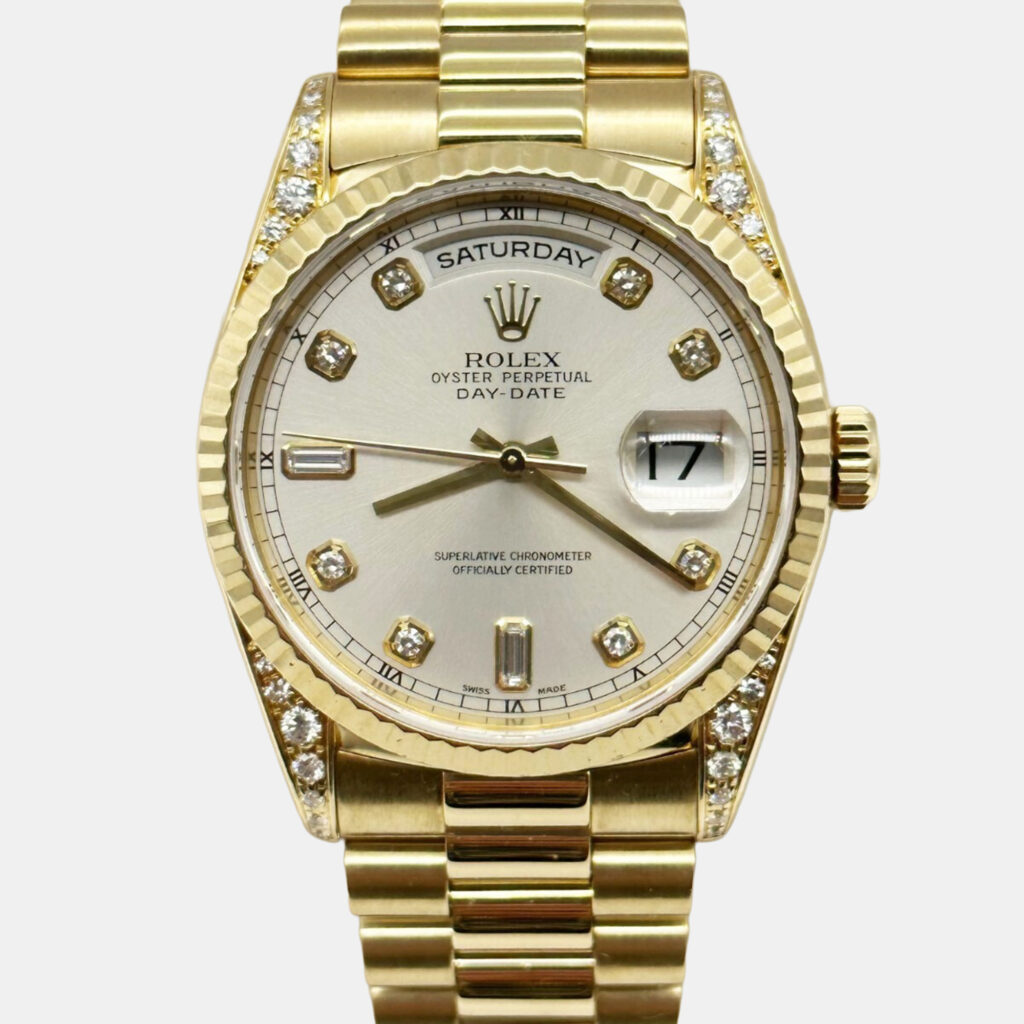 Rolex President Day-Date 18338 Automatic Diamond 18k Yellow Gold Men's Wristwatch 36 mm Rolex President Day-Date 18338 Automatic Diamond 18k Yellow Gold Men's Wristwatch 36 mm