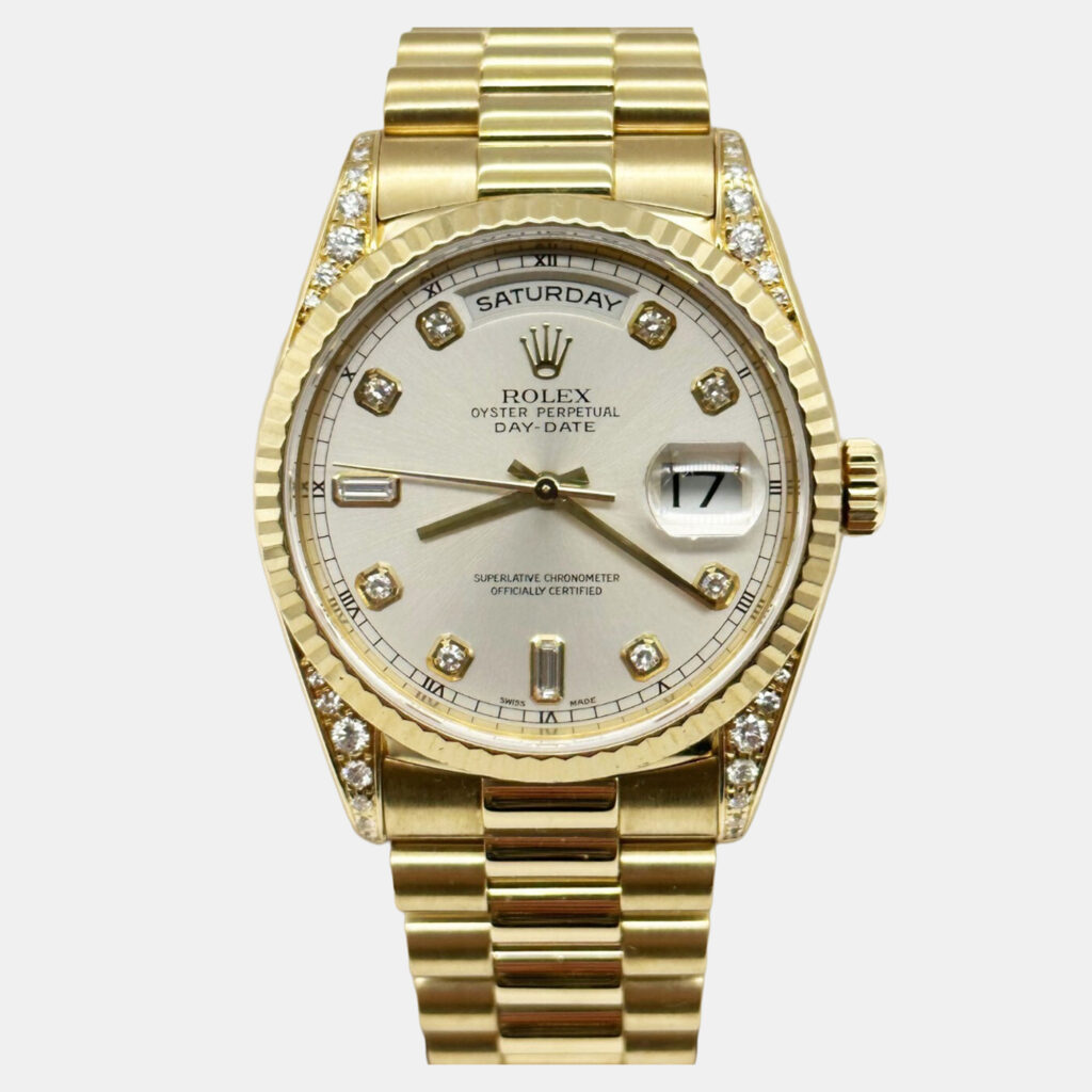 Rolex President Day-Date 18338 Automatic Diamond 18k Yellow Gold Men's Wristwatch 36 mm Rolex President Day-Date 18338 Automatic Diamond 18k Yellow Gold Men's Wristwatch 36 mm