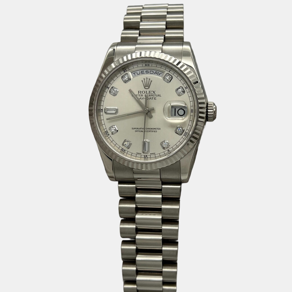 Rolex President Day-Date 118239 Automatic Silver Diamond 18k White Gold Men's Wristwatch 36 mm Rolex President Day-Date 118239 Automatic Silver Diamond 18k White Gold Men's Wristwatch 36 mm