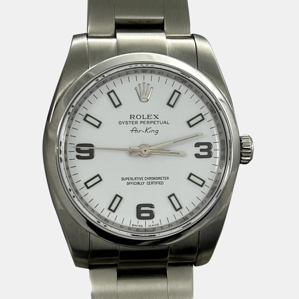 Rolex Air-King 114200 Automatic White Stainless Steel Men's Wristwatch 34 mm Rolex Air-King 114200 Automatic White Stainless Steel Men's Wristwatch 34 mm