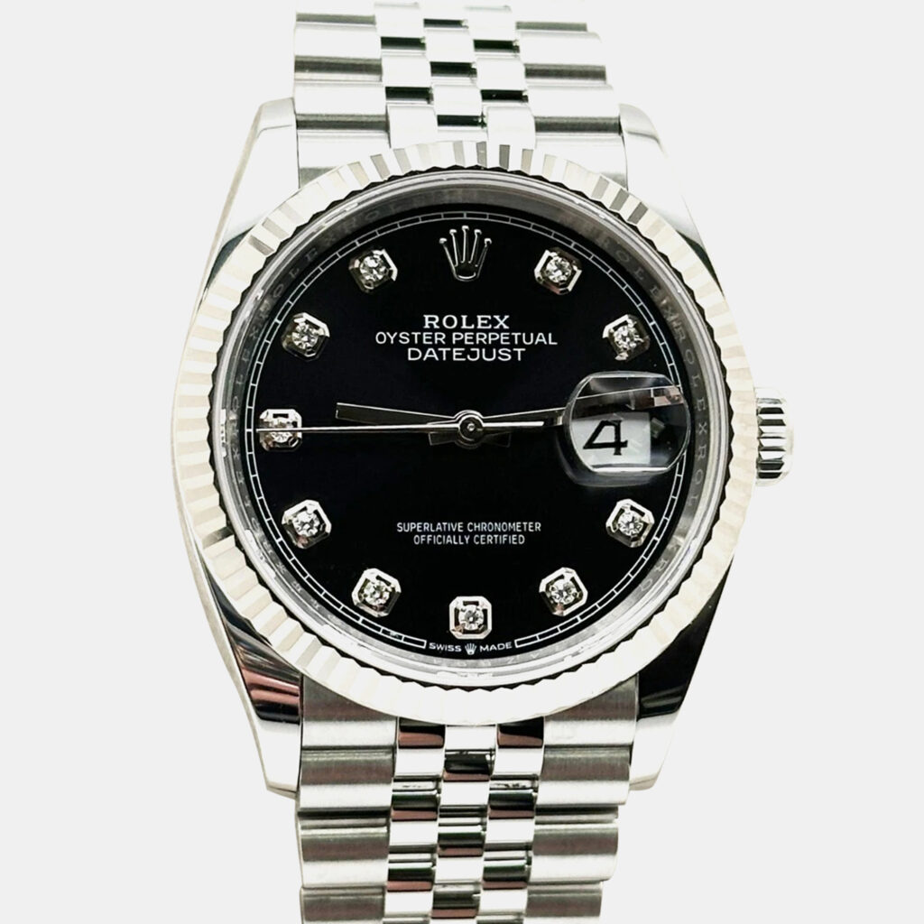 Rolex Datejust 126234 Automatic Black Diamond Stainless Steel Jubilee Men's Wristwatch 36 mm Rolex Datejust 126234 Automatic Black Diamond Stainless Steel Jubilee Men's Wristwatch 36 mm
