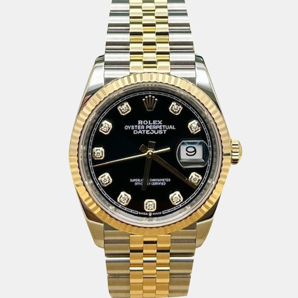 Rolex Datejust 126233 Automatic Black Diamond 18K Yellow Gold Stainless Steel Men's Wristwatch 36 mm Rolex Datejust 126233 Automatic Black Diamond 18K Yellow Gold Stainless Steel Men's Wristwatch 36 mm