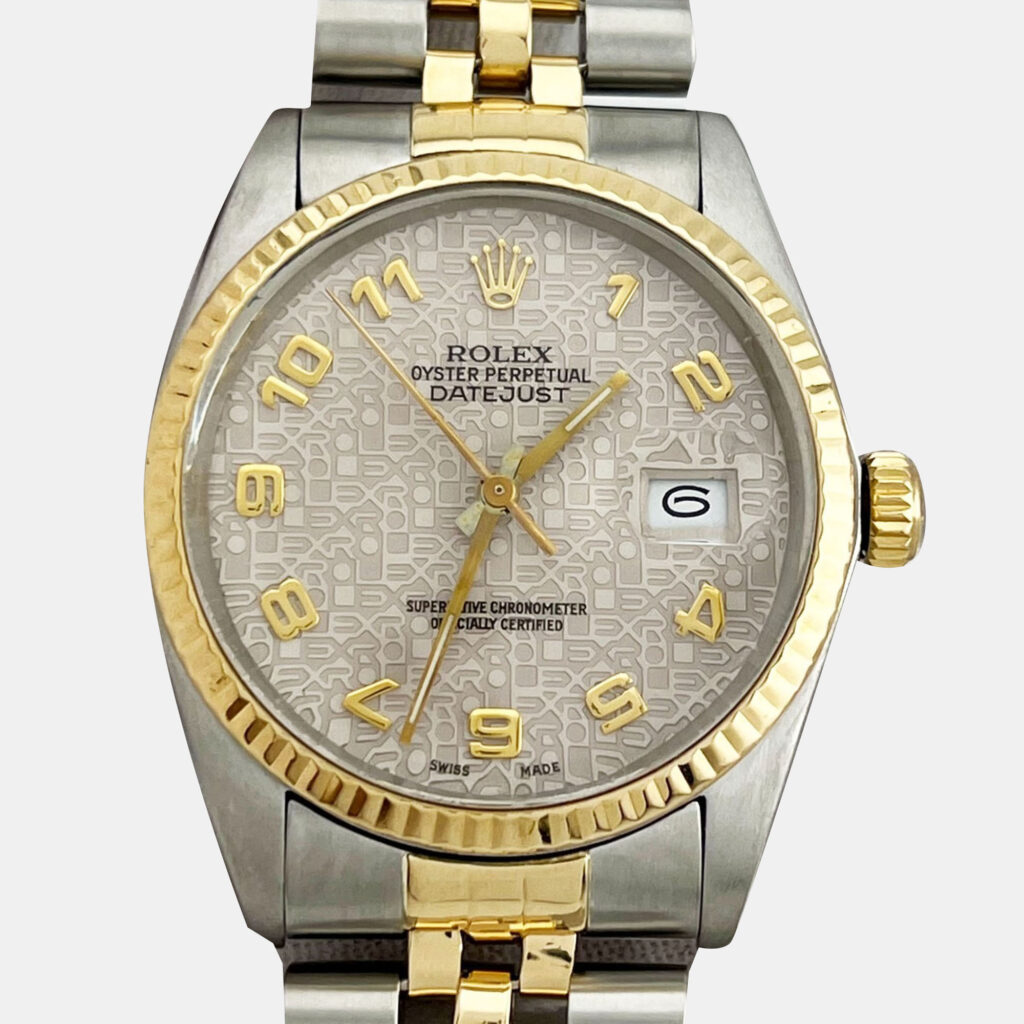 Rolex Datejust 16013 Automatic Jubilee Arabic 18K Yellow Gold Stainless Steel Men's Wristwatch 36 mm Rolex Datejust 16013 Automatic Jubilee Arabic 18K Yellow Gold Stainless Steel Men's Wristwatch 36 mm