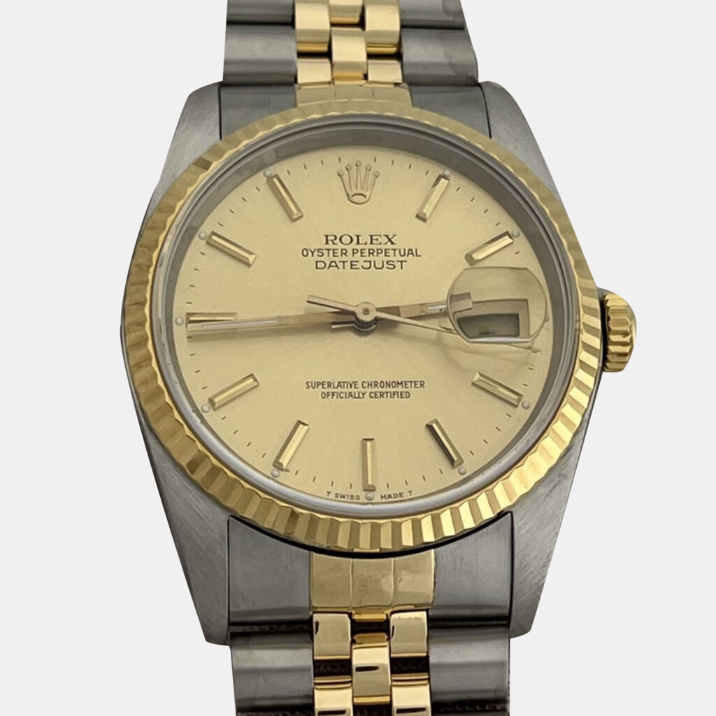 Rolex Datejust 16233 Automatic Champagne 18K Yellow Gold Stainless Steel Men's Wristwatch 36 mm Rolex Datejust 16233 Automatic Champagne 18K Yellow Gold Stainless Steel Men's Wristwatch 36 mm
