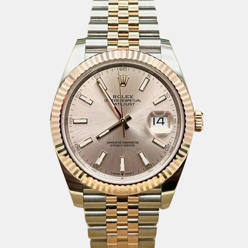 luxury-men-rolex-used-watches-p1221288-007-1.jpg Rolex Datejust 126331 Automatic Sundust 18K Rose Gold Stainless Steel Men's Wristwatch 41 mm