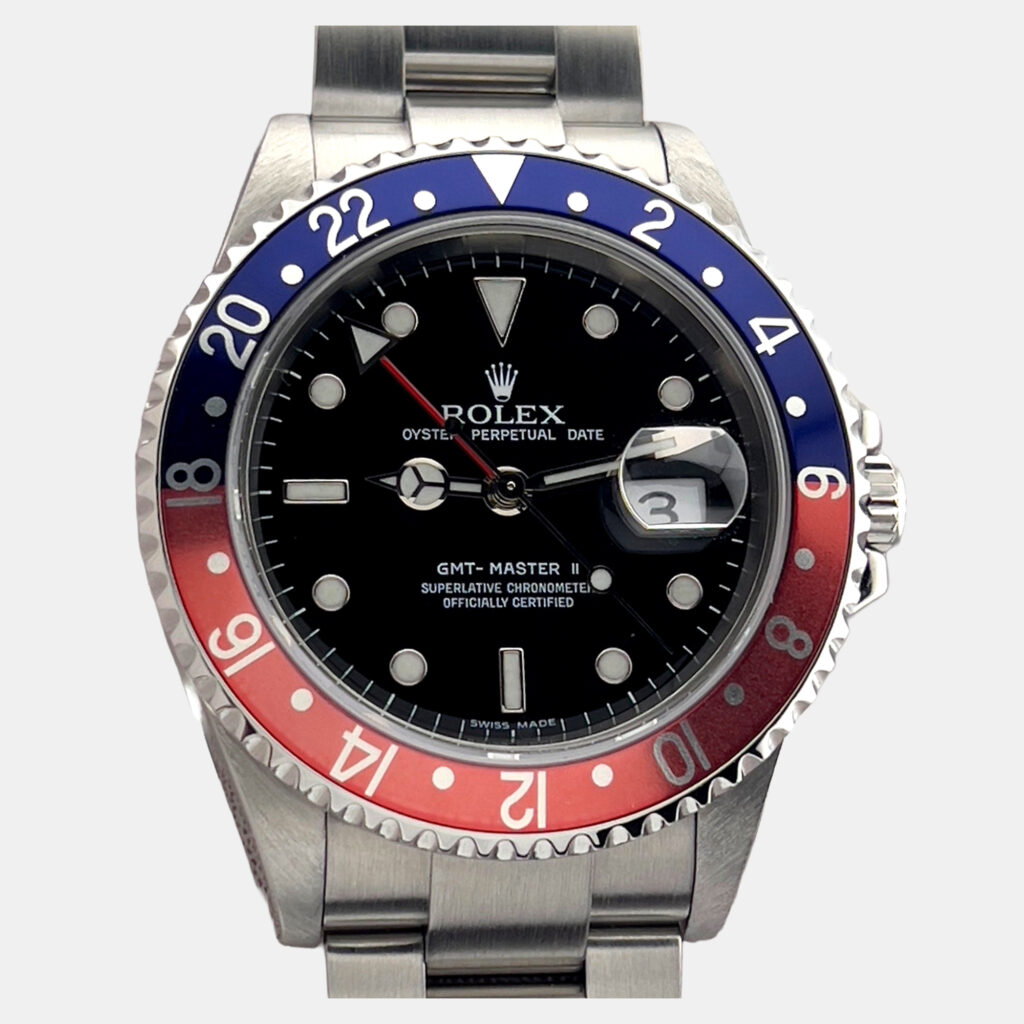 luxury-men-rolex-used-watches-p1221918-007.jpg Rolex GMT-Master II 16710 Automatic Pepsi Red & Blue Stainless Steel Men's Wristwatch 40 mm