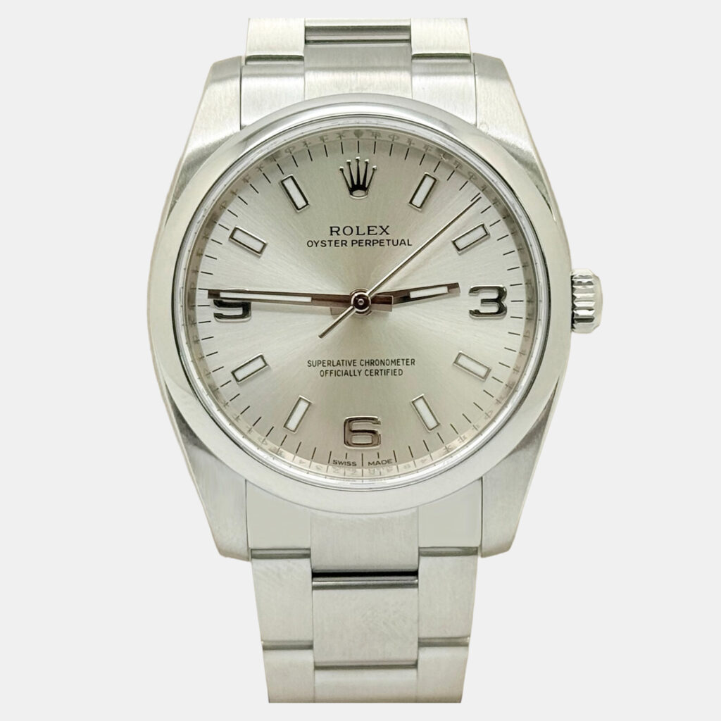 Rolex Oyster Perpetual 114200 Automatic Silver Stainless Steel Men's Wristwatch 34 mm Rolex Oyster Perpetual 114200 Automatic Silver Stainless Steel Men's Wristwatch 34 mm