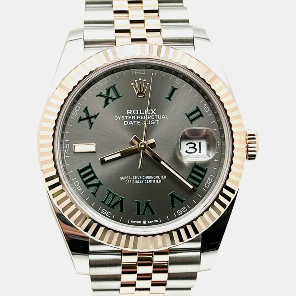 Rolex Datejust 126331 Automatic Slate Wimbledon 18K Rose Gold Stainless Steel Men's Wristwatch 41 mm Rolex Datejust 126331 Automatic Slate Wimbledon 18K Rose Gold Stainless Steel Men's Wristwatch 41 mm