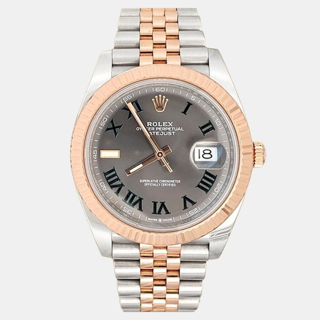 luxury-men-rolex-used-watches-p1234648-003-1.jpg Rolex Datejust 126331 Automatic Slate 18K Rose Gold Stainless Steel Men's Wristwatch 41 mm