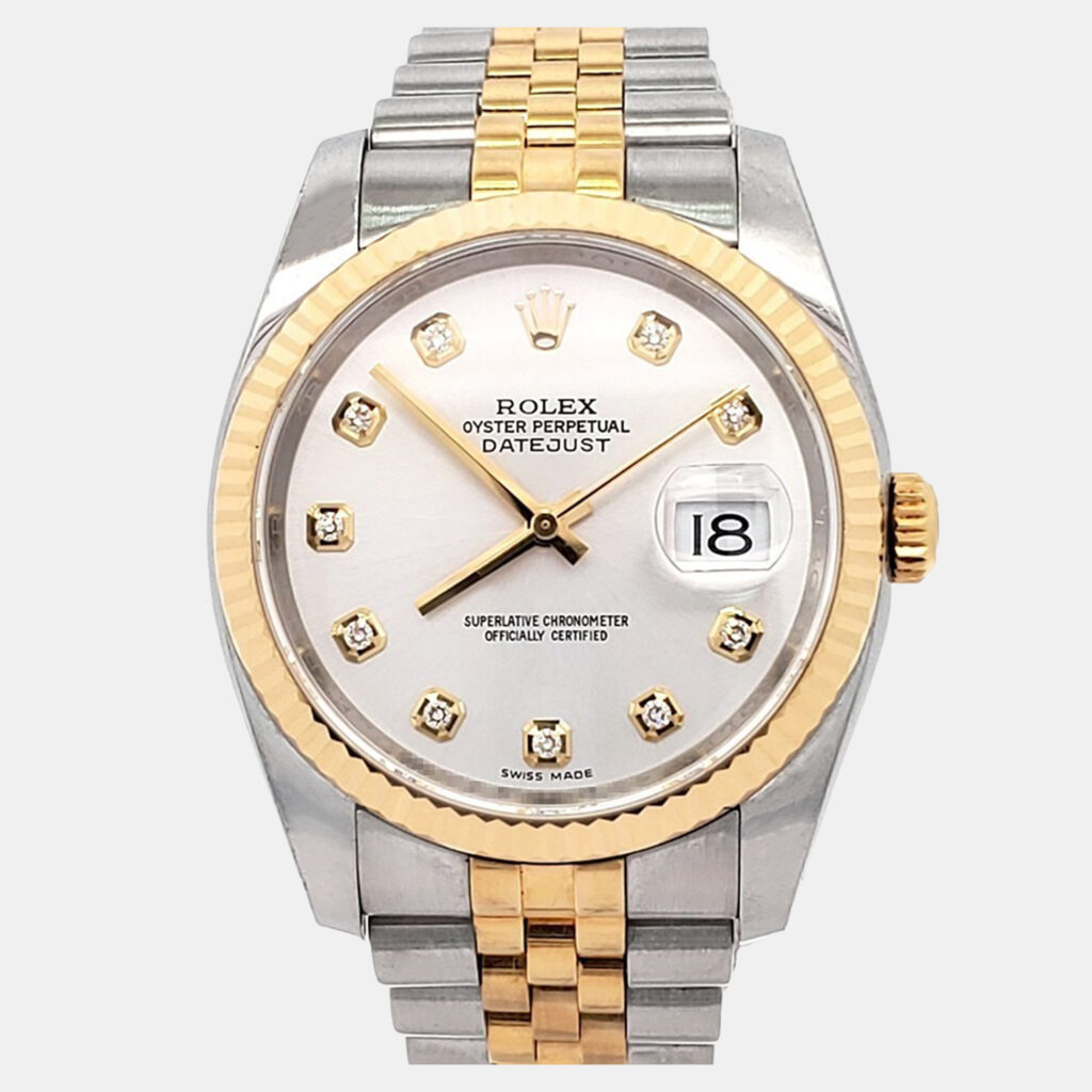 Rolex Datejust 116233 Automatic Silver Diamond 18k Yellow Gold Stainless Steel Men's Wristwatch 36 mm Rolex Datejust 116233 Automatic Silver Diamond 18k Yellow Gold Stainless Steel Men's Wristwatch 36 mm