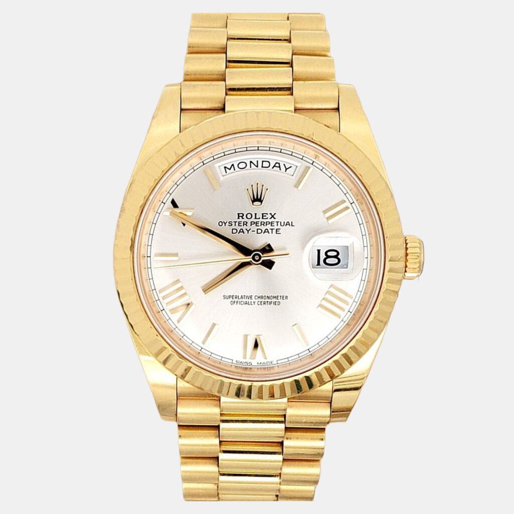 luxury-men-rolex-used-watches-p1234720-009-1.jpg Rolex Day-Date President 228238 Automatic Silver 18k Yellow Gold Men's Wristwatch 40 mm