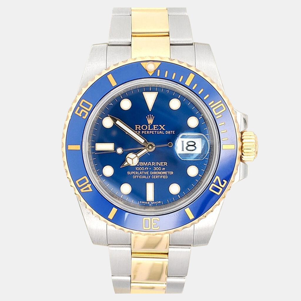 luxury-men-rolex-used-watches-p1234723-009.jpg Rolex Submariner 116613LB Automatic Blue 18k Yellow Gold Stainless Steel Men's Wristwatch 40 mm