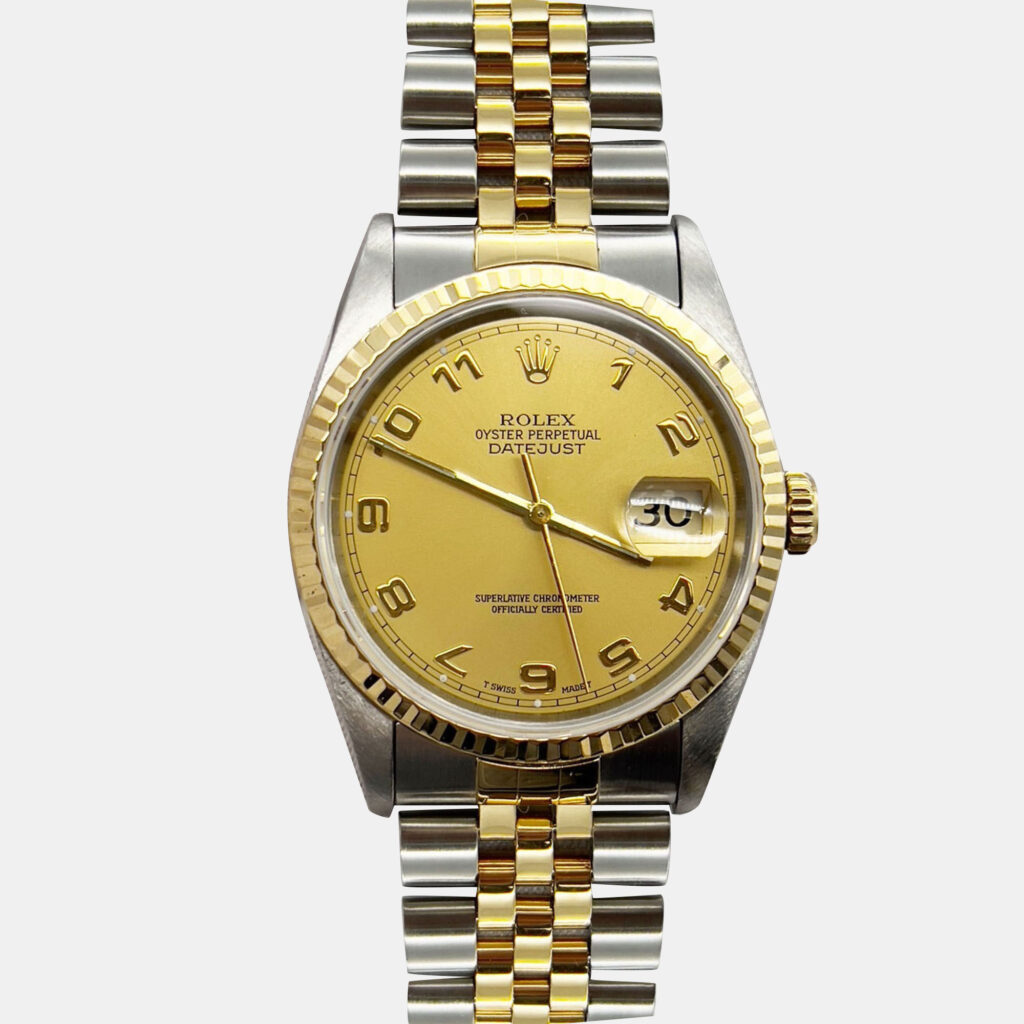 Rolex Datejust 16233 Automatic Champagne Arabic Dial 18K Yellow Gold Stainless Steel Men's Wristwatch 36mm Rolex Datejust 16233 Automatic Champagne Arabic Dial 18K Yellow Gold Stainless Steel Men's Wristwatch 36mm