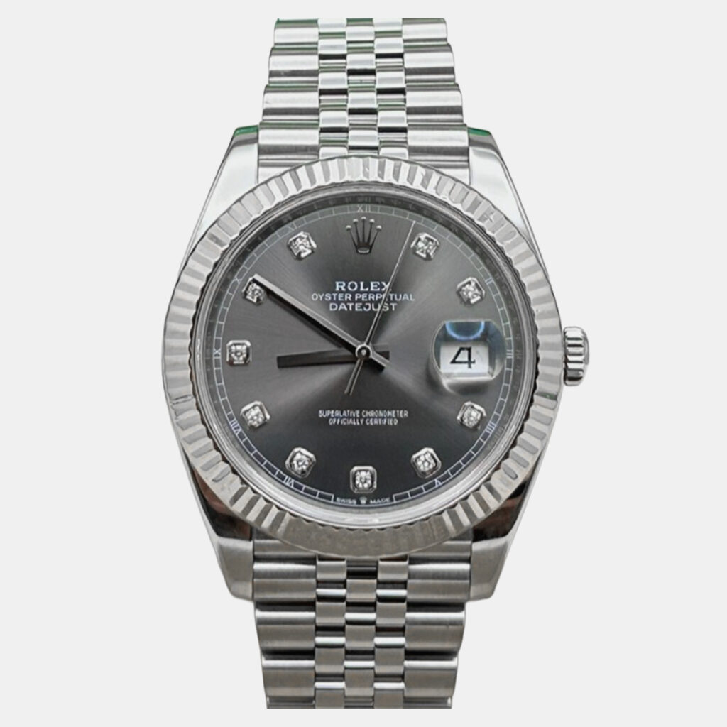 Rolex Datejust 126334 Automatic Dark Rhodium Diamond Dial Stainless Steel 18K White Gold Men's Wristwatch 41 mm Rolex Datejust 126334 Automatic Dark Rhodium Diamond Dial Stainless Steel 18K White Gold Men's Wristwatch 41 mm