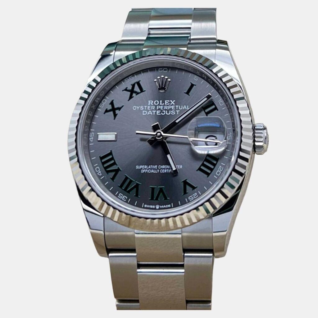 Rolex Datejust 126234 Automatic Slate Wimbledon Dial 18k White Gold Stainless Steel Men's Wristwatch 36 mm Rolex Datejust 126234 Automatic Slate Wimbledon Dial 18k White Gold Stainless Steel Men's Wristwatch 36 mm