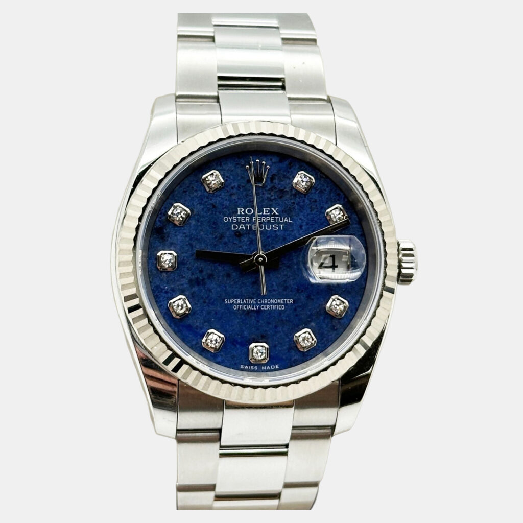 Rolex Datejust 36 116234 Automatic Sodalite Diamond Dial Stainless Steel 18K White Gold Men's Wristwatch 36 mm Rolex Datejust 36 116234 Automatic Sodalite Diamond Dial Stainless Steel 18K White Gold Men's Wristwatch 36 mm