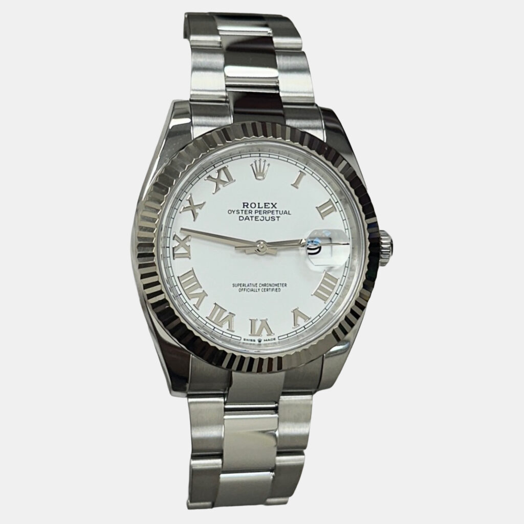 Rolex Datejust 126334 Automatic White Roman Dial 18k White Gold Stainless Steel Men's Wristwatch 41 mm Rolex Datejust 126334 Automatic White Roman Dial 18k White Gold Stainless Steel Men's Wristwatch 41 mm