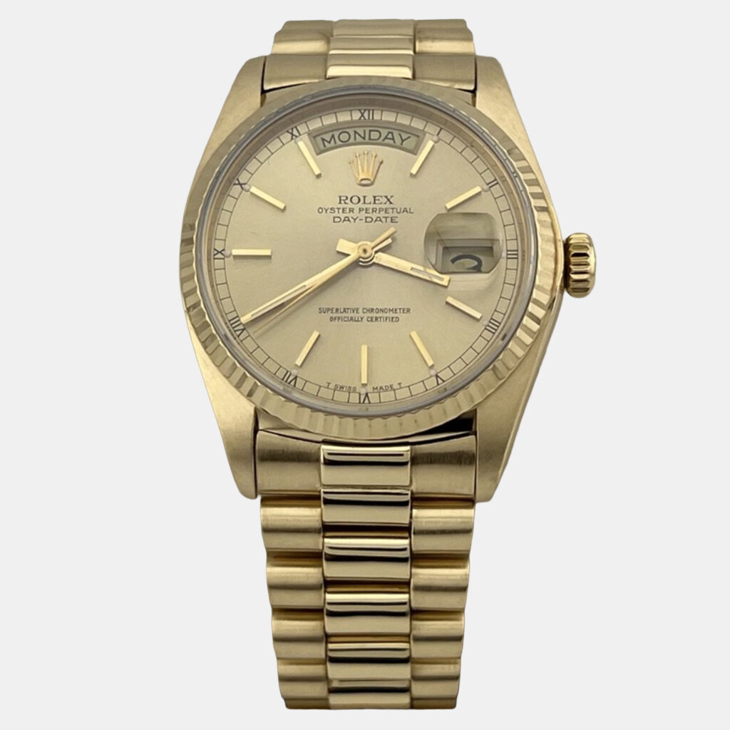 Rolex Day-Date President 18038 Automatic Champagne Dial 18k Yellow Gold Men's Wristwatch 36mm Rolex Day-Date President 18038 Automatic Champagne Dial 18k Yellow Gold Men's Wristwatch 36mm