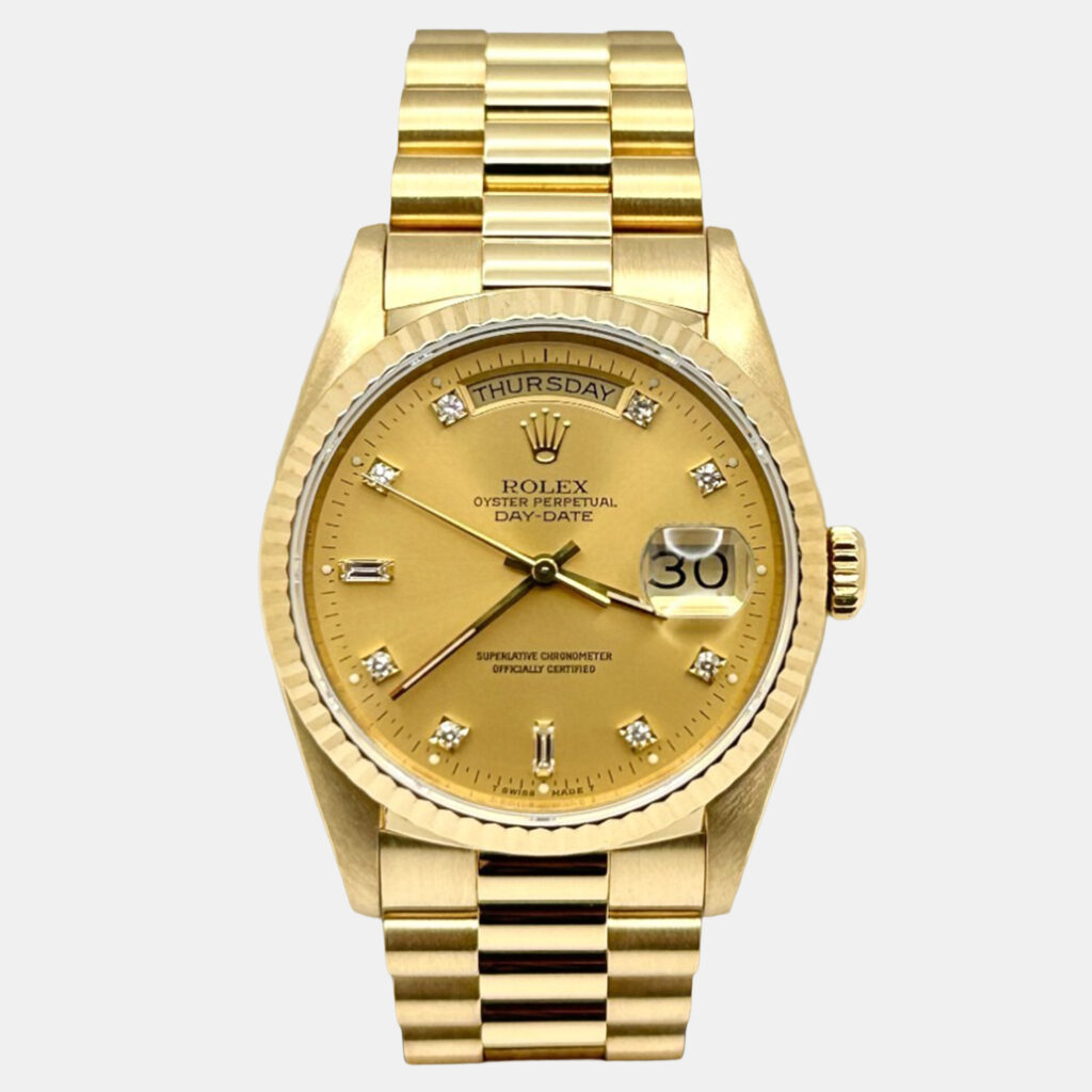 Rolex Day-Date President 18238 Automatic Diamond Dial 18K Yellow Gold Men's Wristwatch 36mm Rolex Day-Date President 18238 Automatic Diamond Dial 18K Yellow Gold Men's Wristwatch 36mm