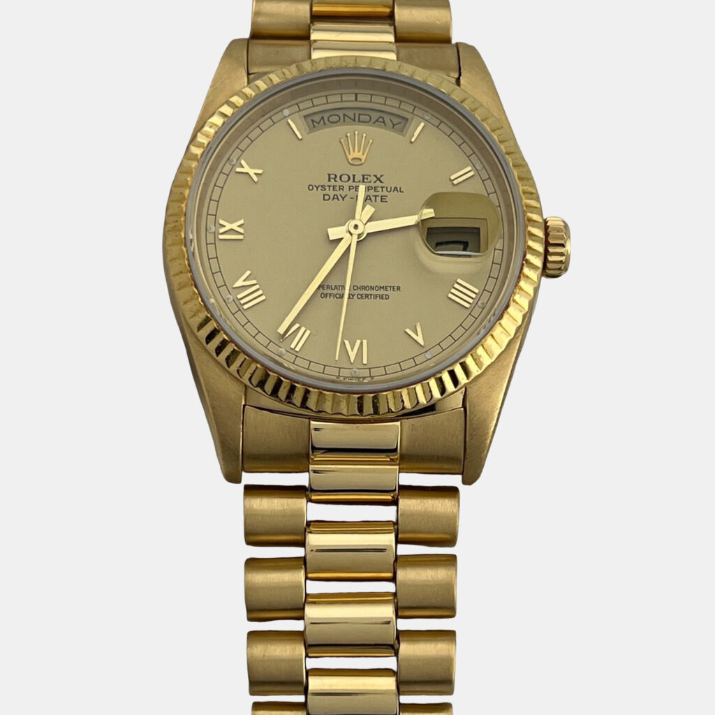Rolex Day-Date President 18238 Automatic Champagne 18k Yellow Gold Men's Wristwatch 36mm Rolex Day-Date President 18238 Automatic Champagne 18k Yellow Gold Men's Wristwatch 36mm