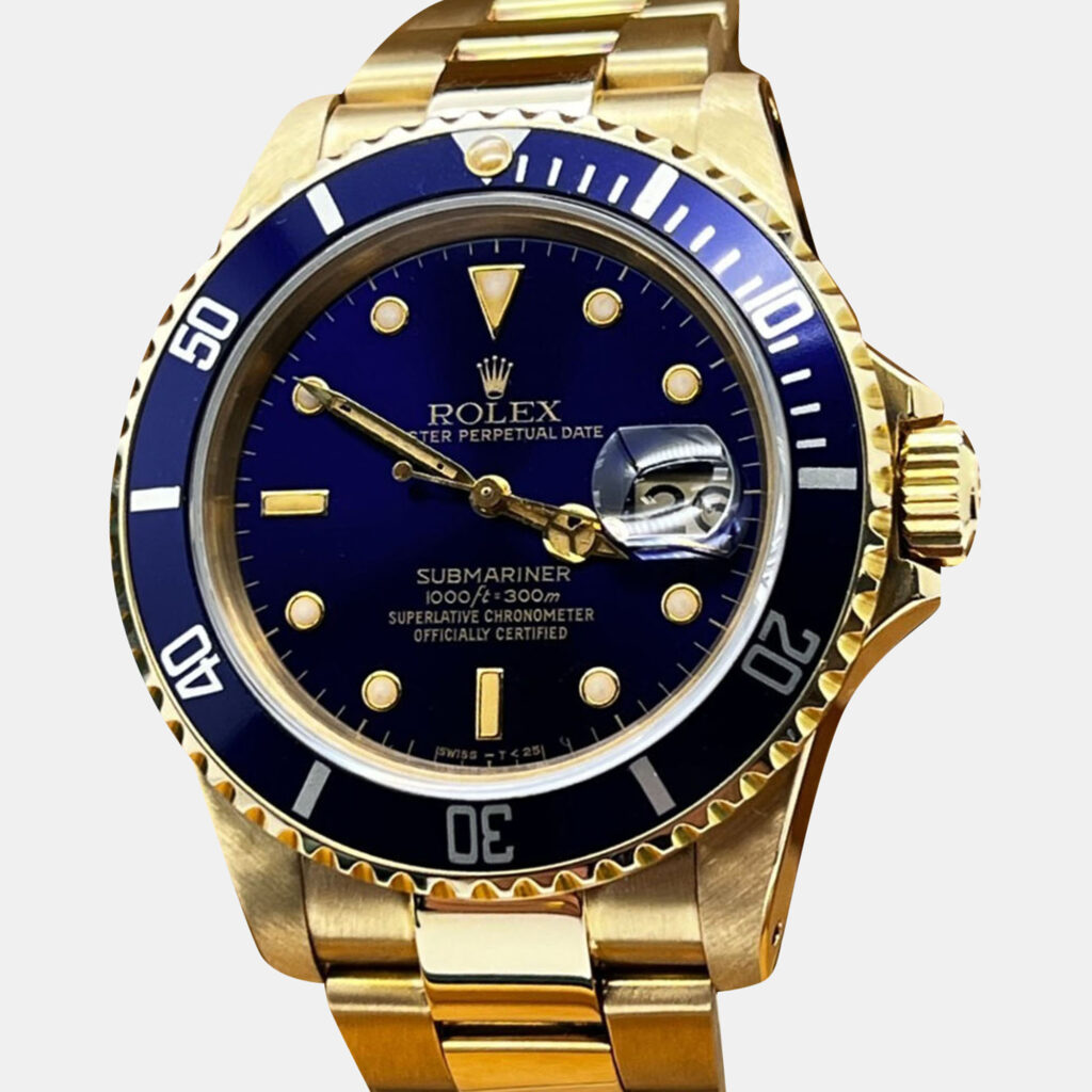 Rolex Submariner 16808 Automatic Blue 18k Yellow Gold Men's Wristwatch 40 mm Rolex Submariner 16808 Automatic Blue 18k Yellow Gold Men's Wristwatch 40 mm