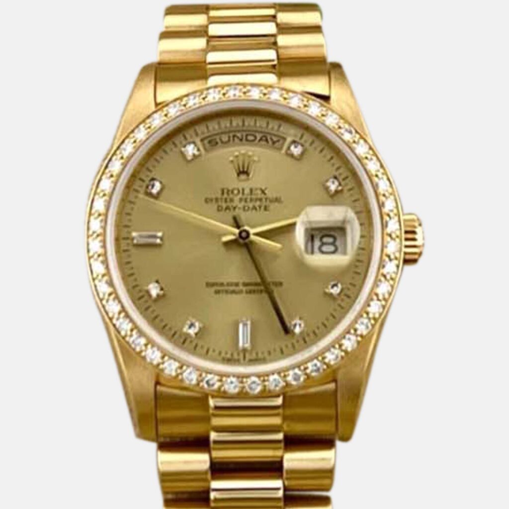 Rolex Day Date 18348 Automatic Gold diamonds 18k Yellow Gold Men's Wristwatch 36 mm Rolex Day Date 18348 Automatic Gold diamonds 18k Yellow Gold Men's Wristwatch 36 mm
