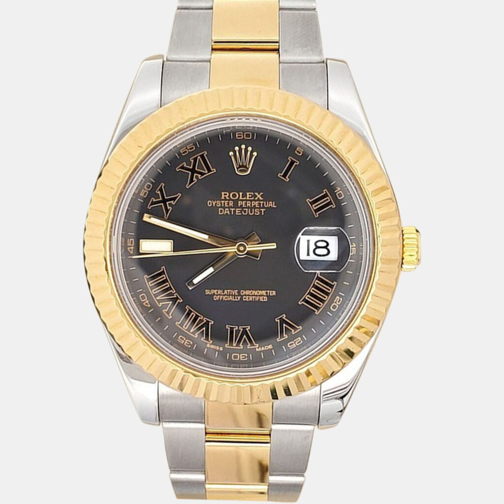 Rolex Datejust II 116333 Automatic Black Roman Dial 18k Yellow Gold Stainless Steel Men's Wristwatch 41 mm Rolex Datejust II 116333 Automatic Black Roman Dial 18k Yellow Gold Stainless Steel Men's Wristwatch 41 mm